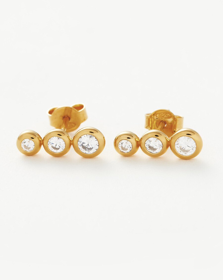 pendientes de triple piedra