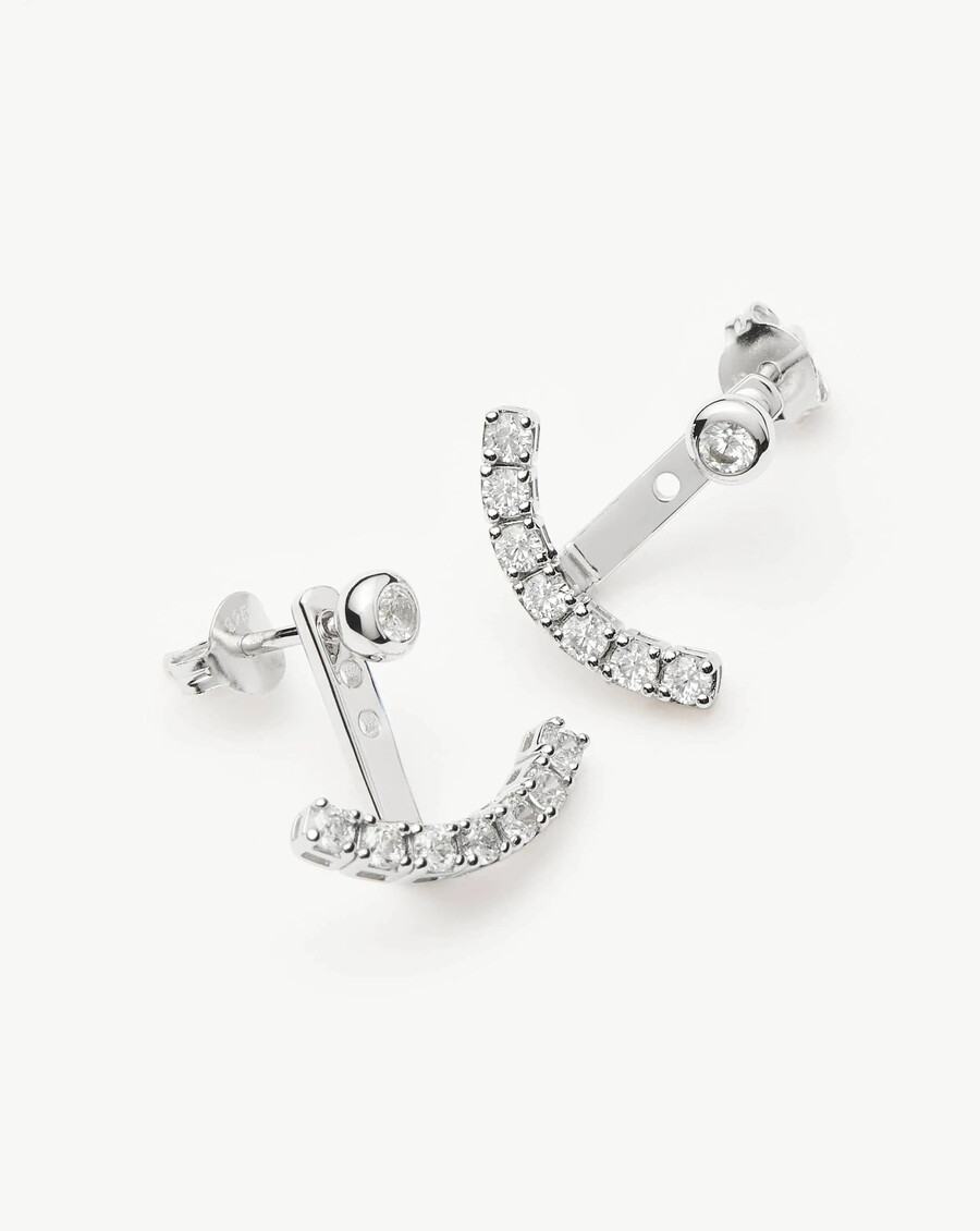 pendientes de botón de plata de ley con diseño de chaqueta de tenis - missoma ee. uu.