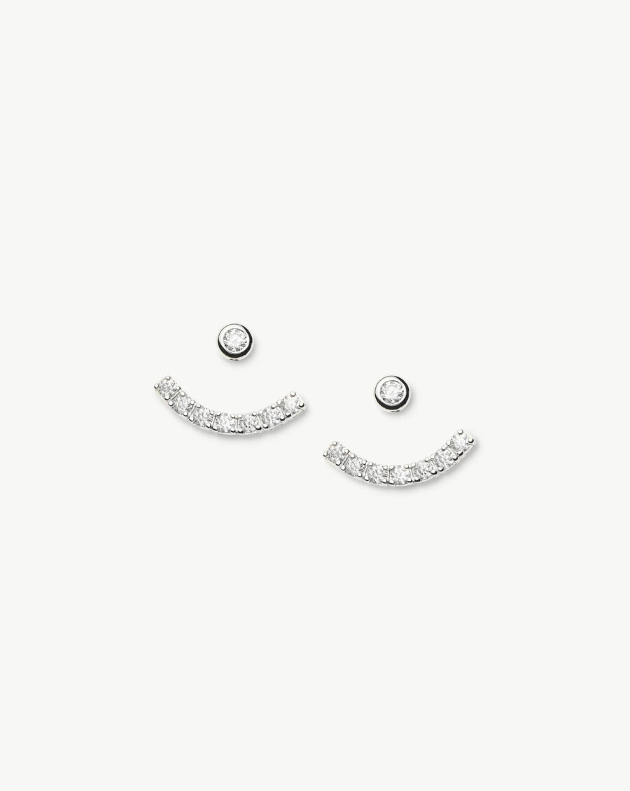 pendientes de botón de plata de ley con diseño de chaqueta de tenis - missoma ee. uu.