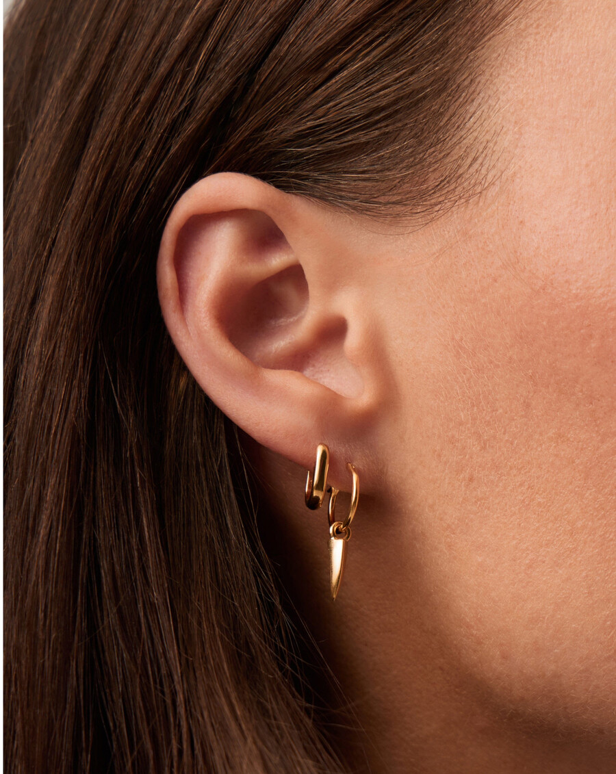 pendientes de aro vermeil con dije de garra pequeña