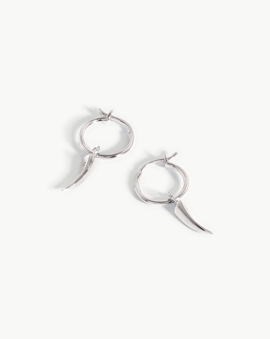 pendientes de aro de plata con mini garras