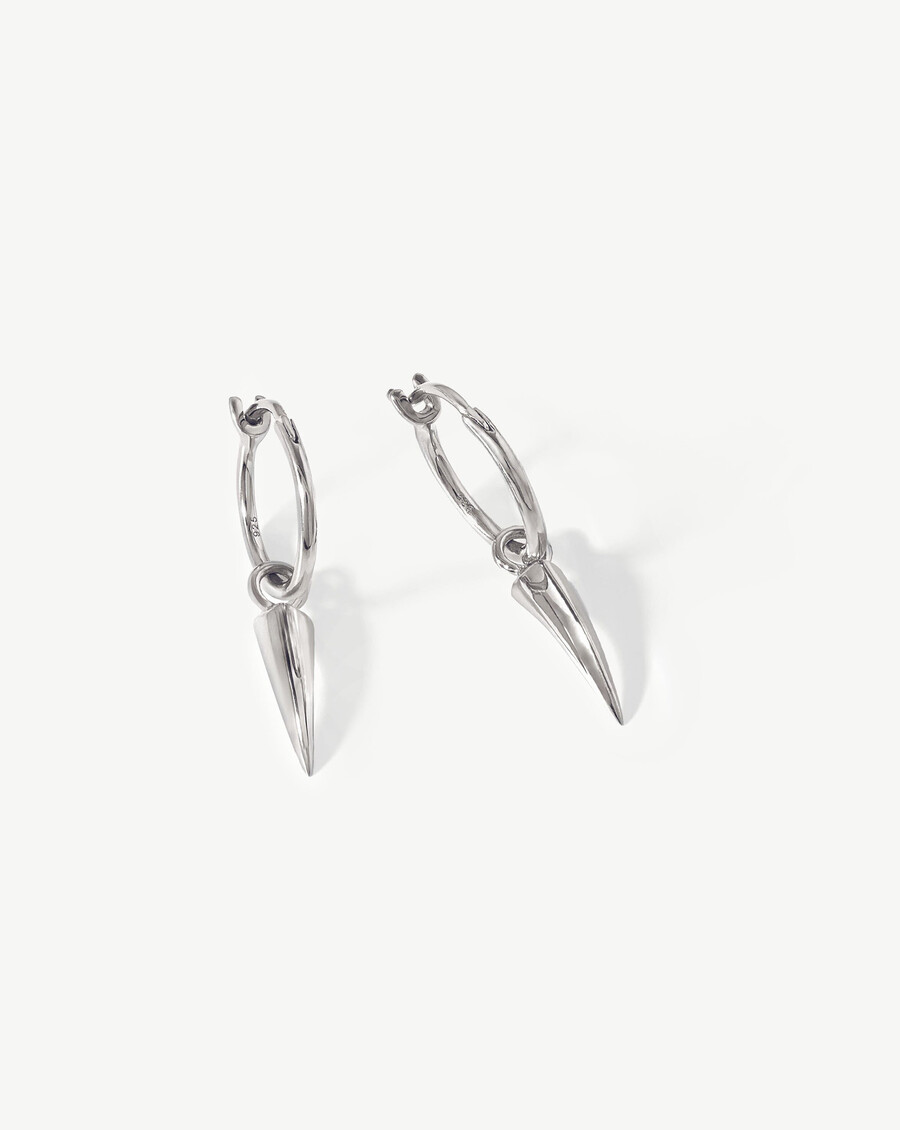 pendientes de aro de plata con mini garras