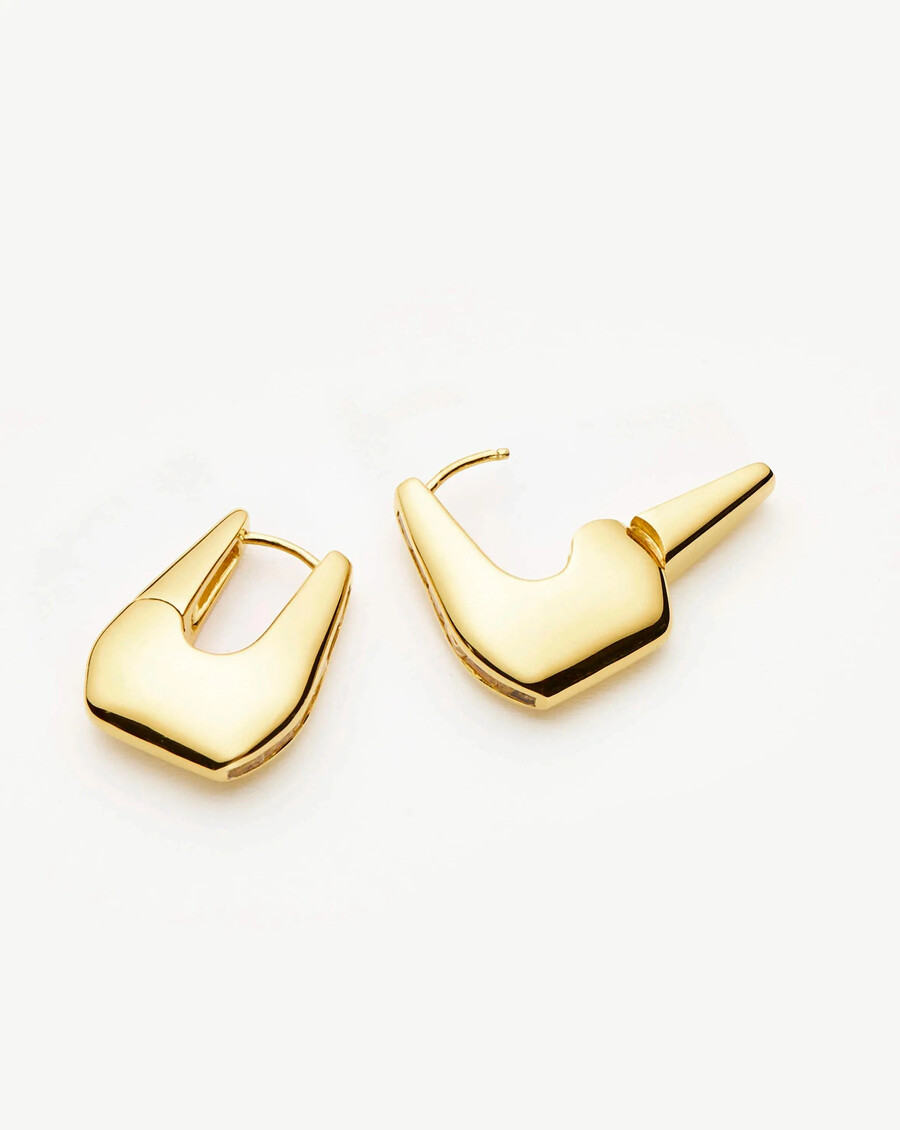 pendientes de aro pequeños de oro con pavé de lucy williams