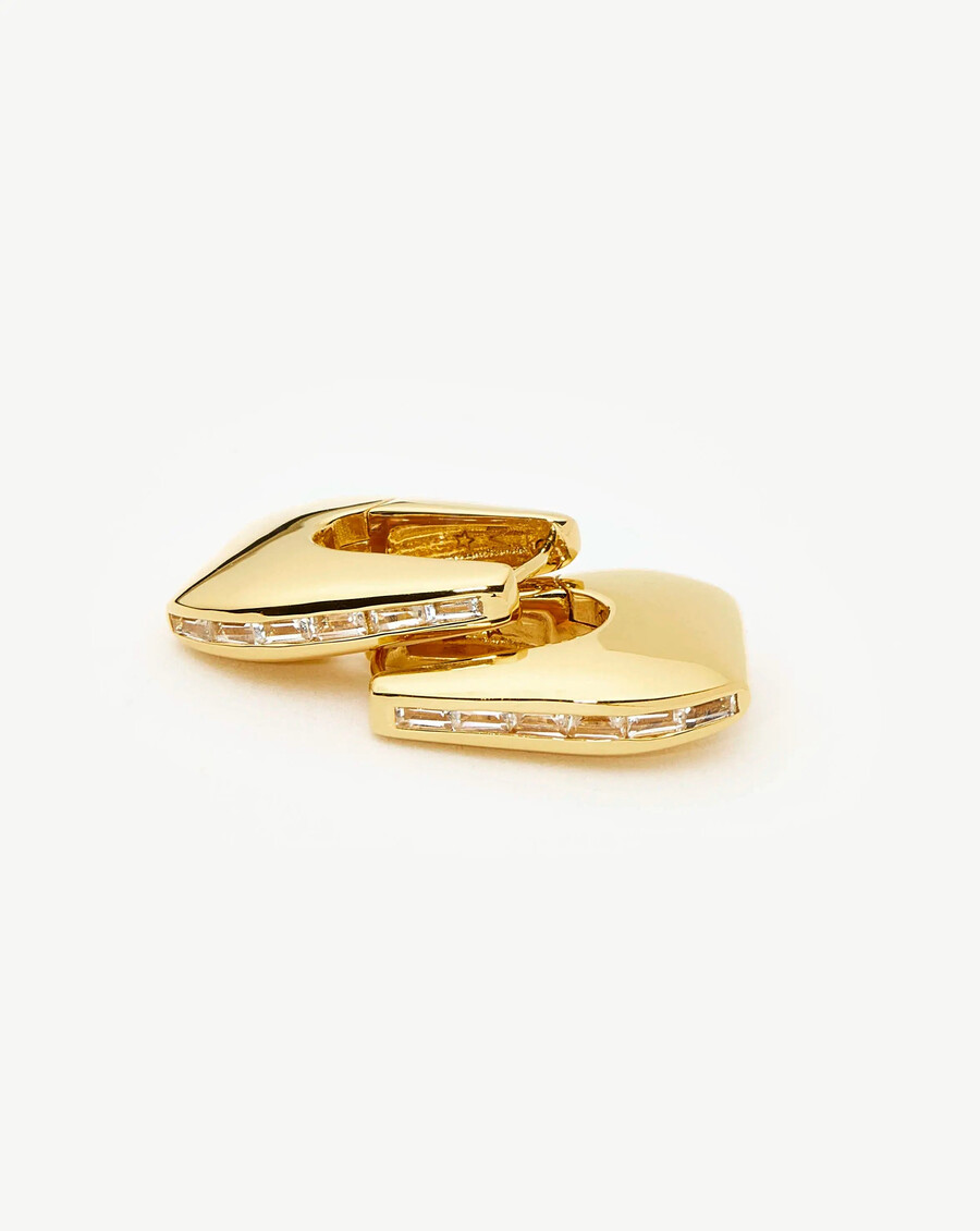 pendientes de aro pequeños de oro con pavé de lucy williams