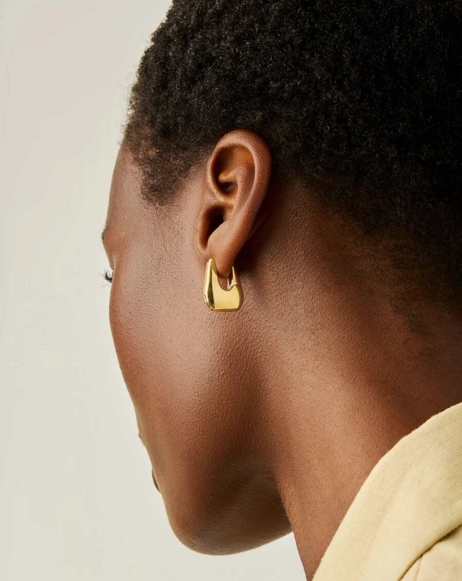 pendientes de aro pequeños de oro con pavé de lucy williams