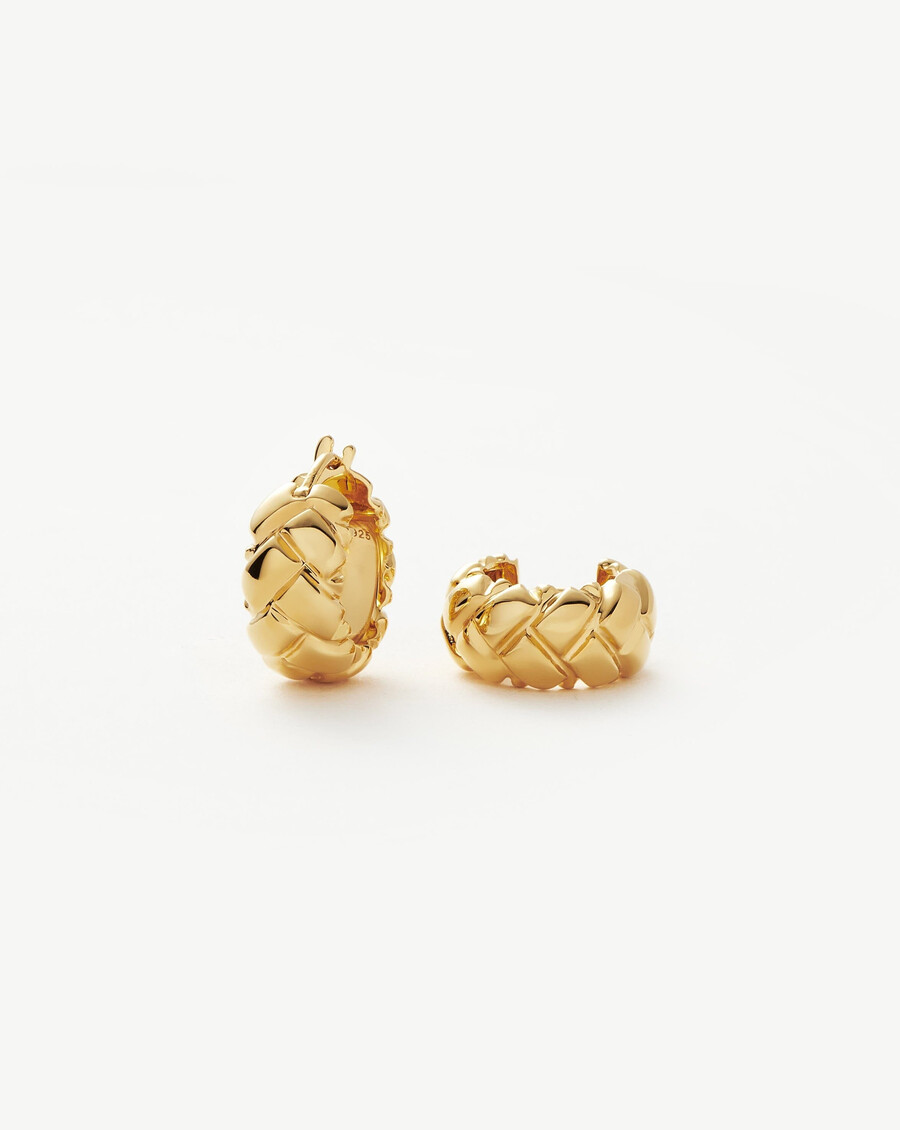 pendientes de aro mini con diseño de gofre de lucy williams