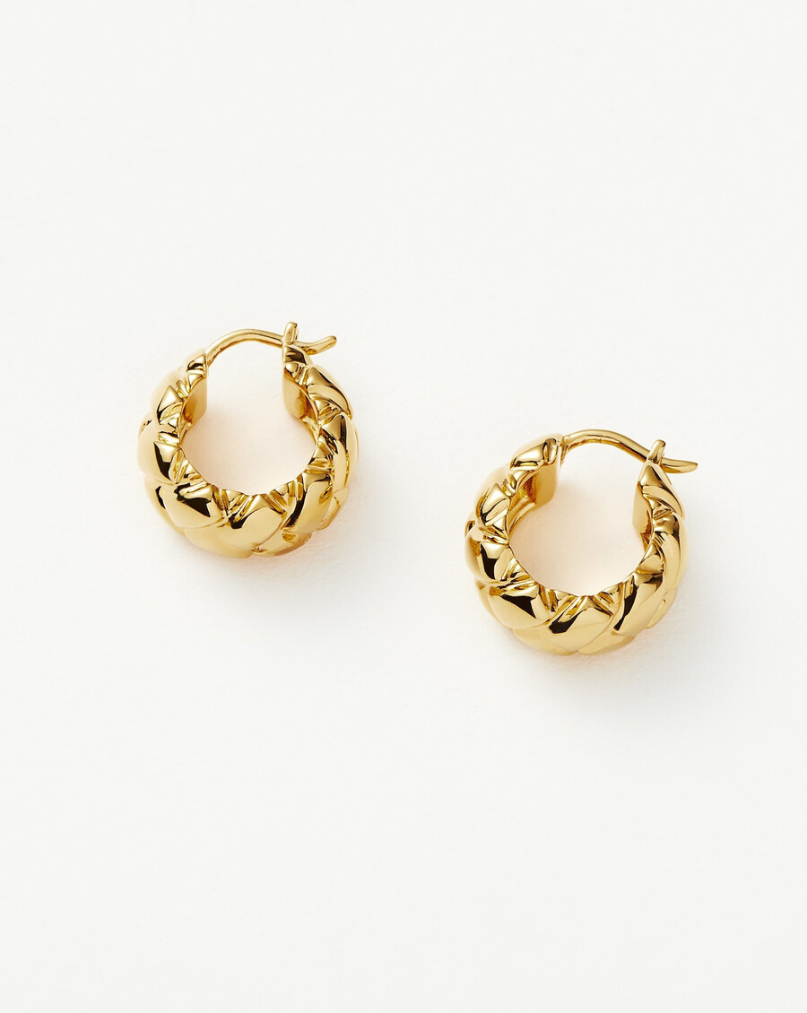 pendientes de aro mini con diseño de gofre de lucy williams