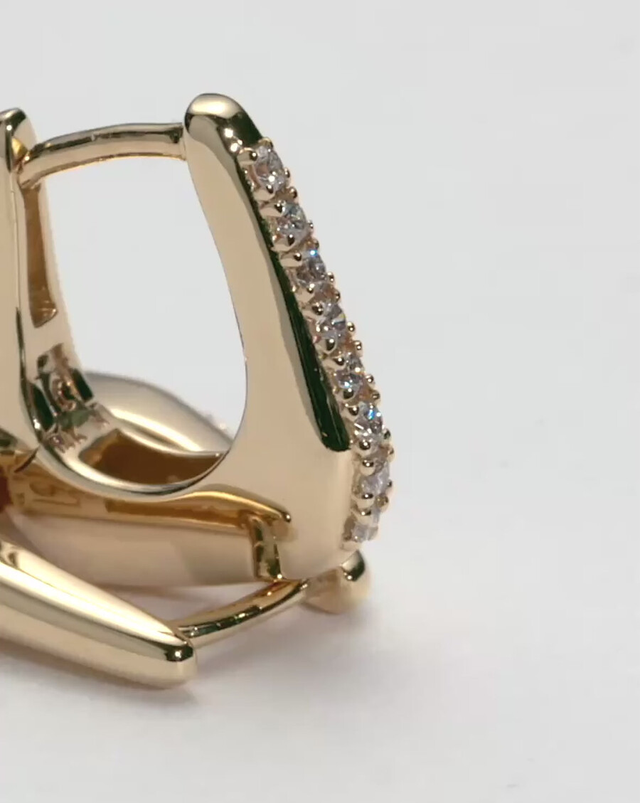 pendientes huggies arco de diamantes en oro macizo de 14 k de lucy williams