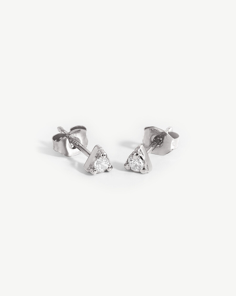 pendientes prisma - plata de leycirconita cúbica