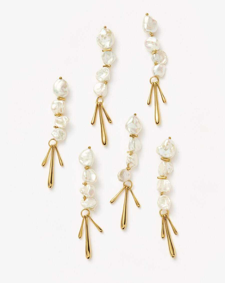 pendientes colgantes esculturales de perla keshi