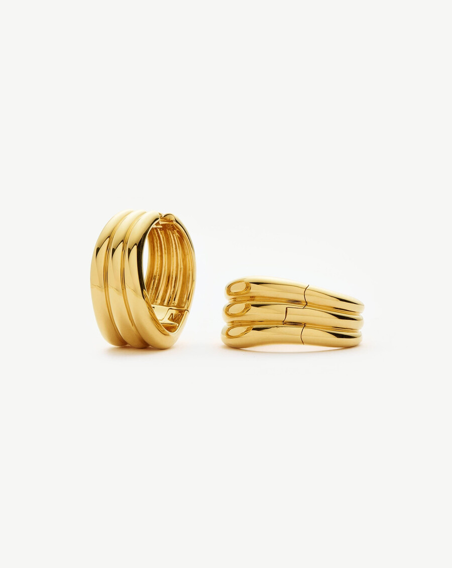 pendientes de aro medianos savi triple ridge
