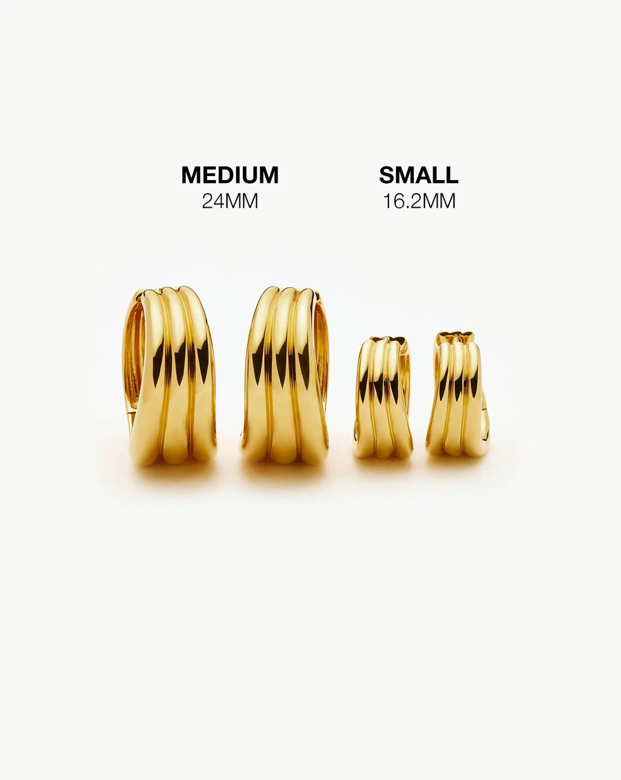 pendientes de aro medianos savi triple ridge