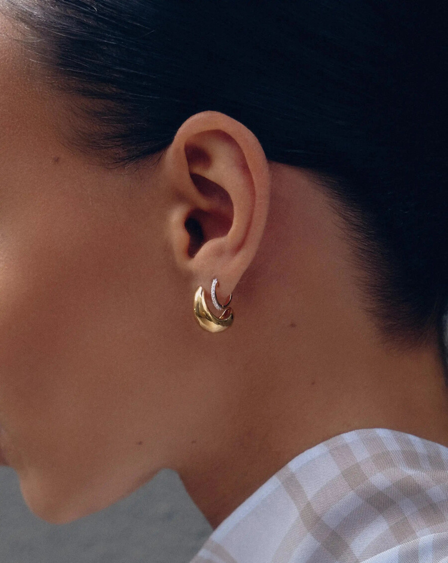 pendientes de aro mini savi dome dorados
