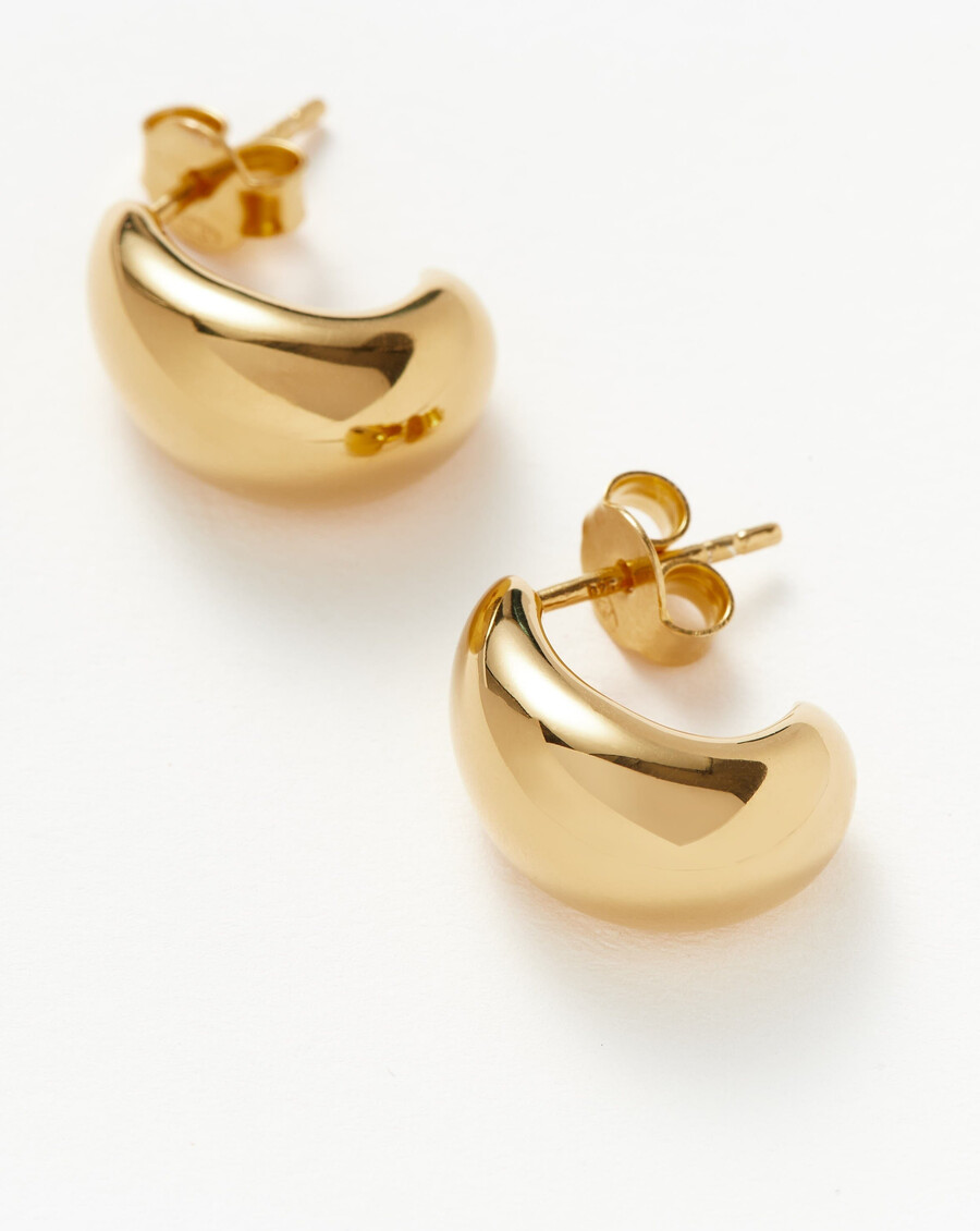 pendientes de aro mini savi dome dorados