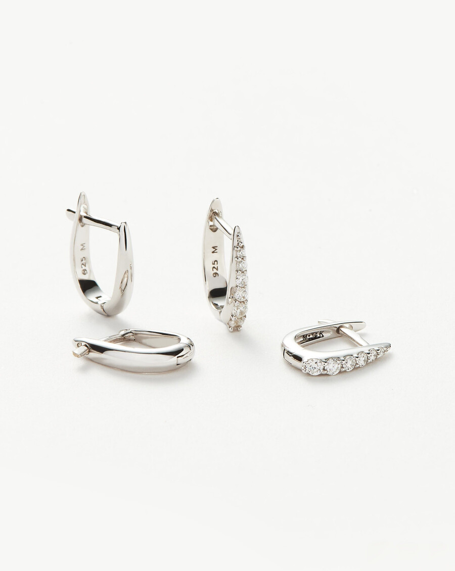 juego de pendientes claw huggies