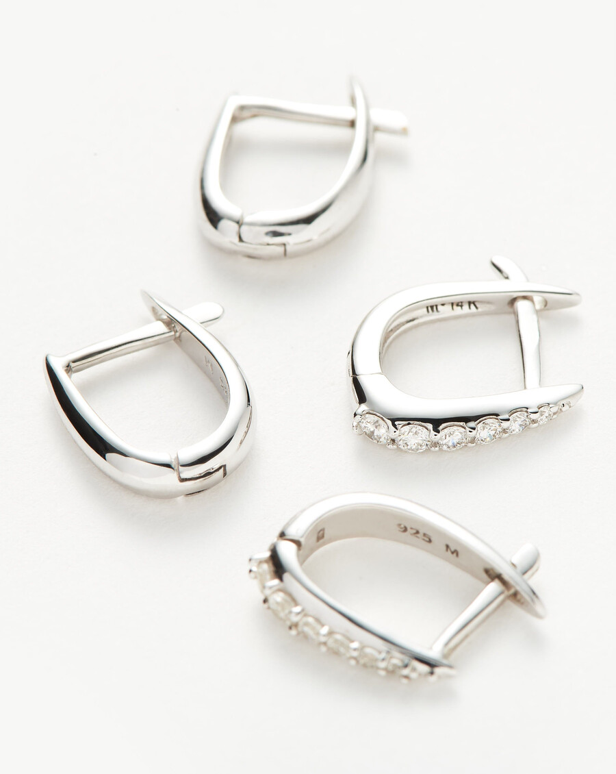 juego de pendientes claw huggies