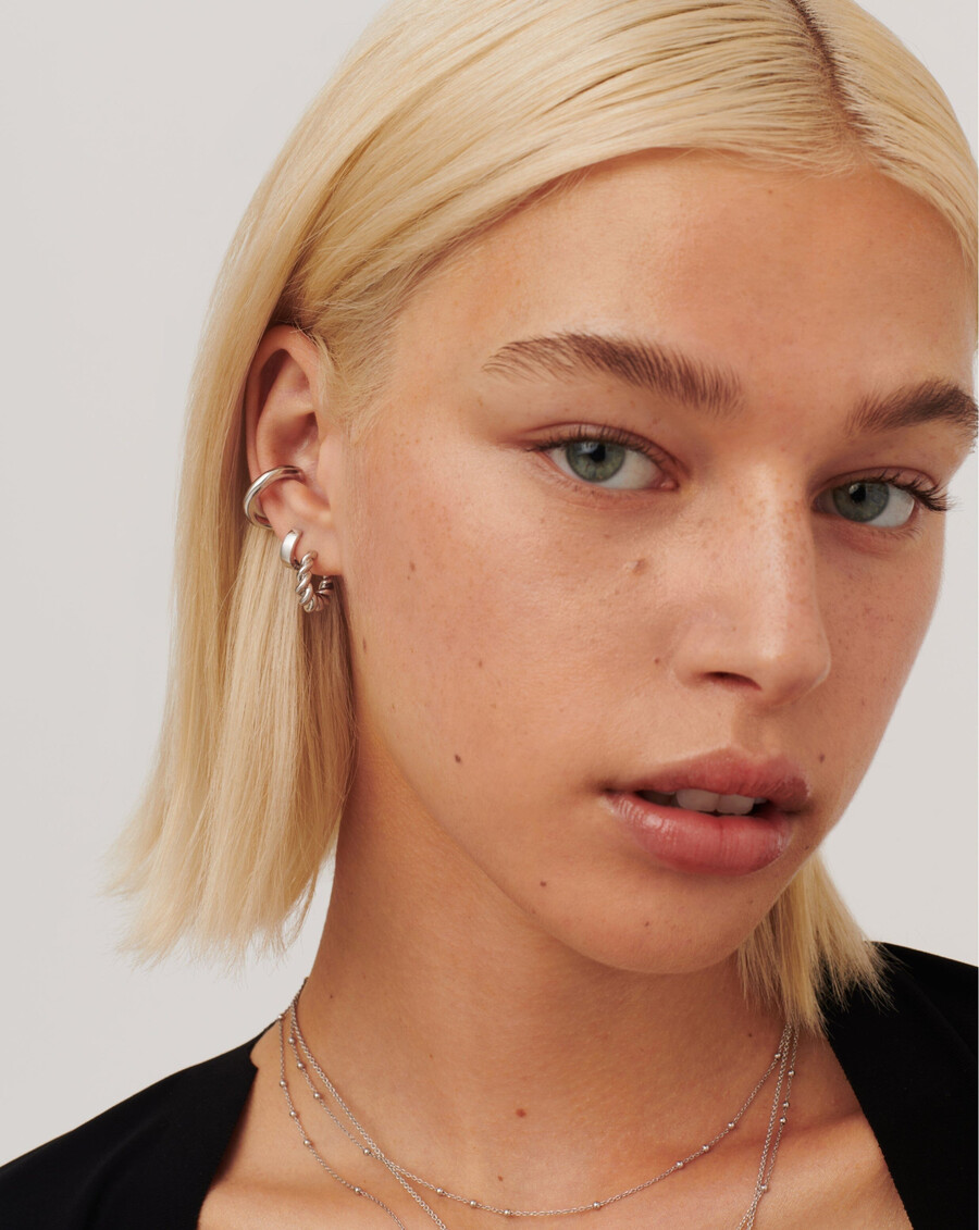 conjunto de mini pendientes de aro chubby tidal