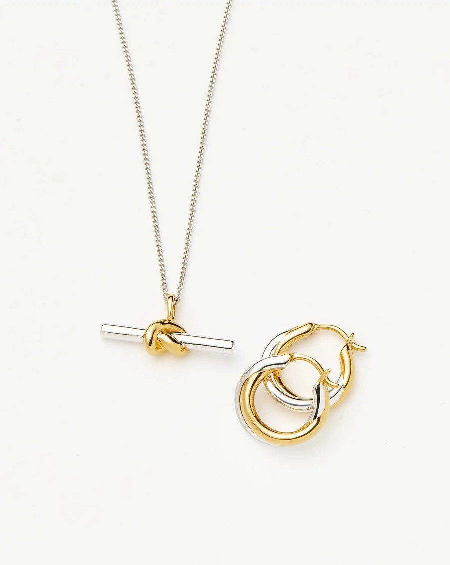 conjunto de collar con nudo en t y pendientes entrelazados de lucy williams