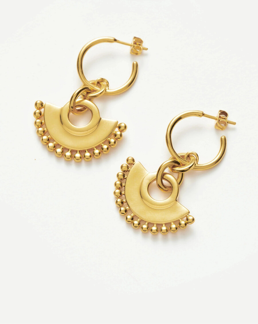 pendientes de aro con forma de abanico zenyu
