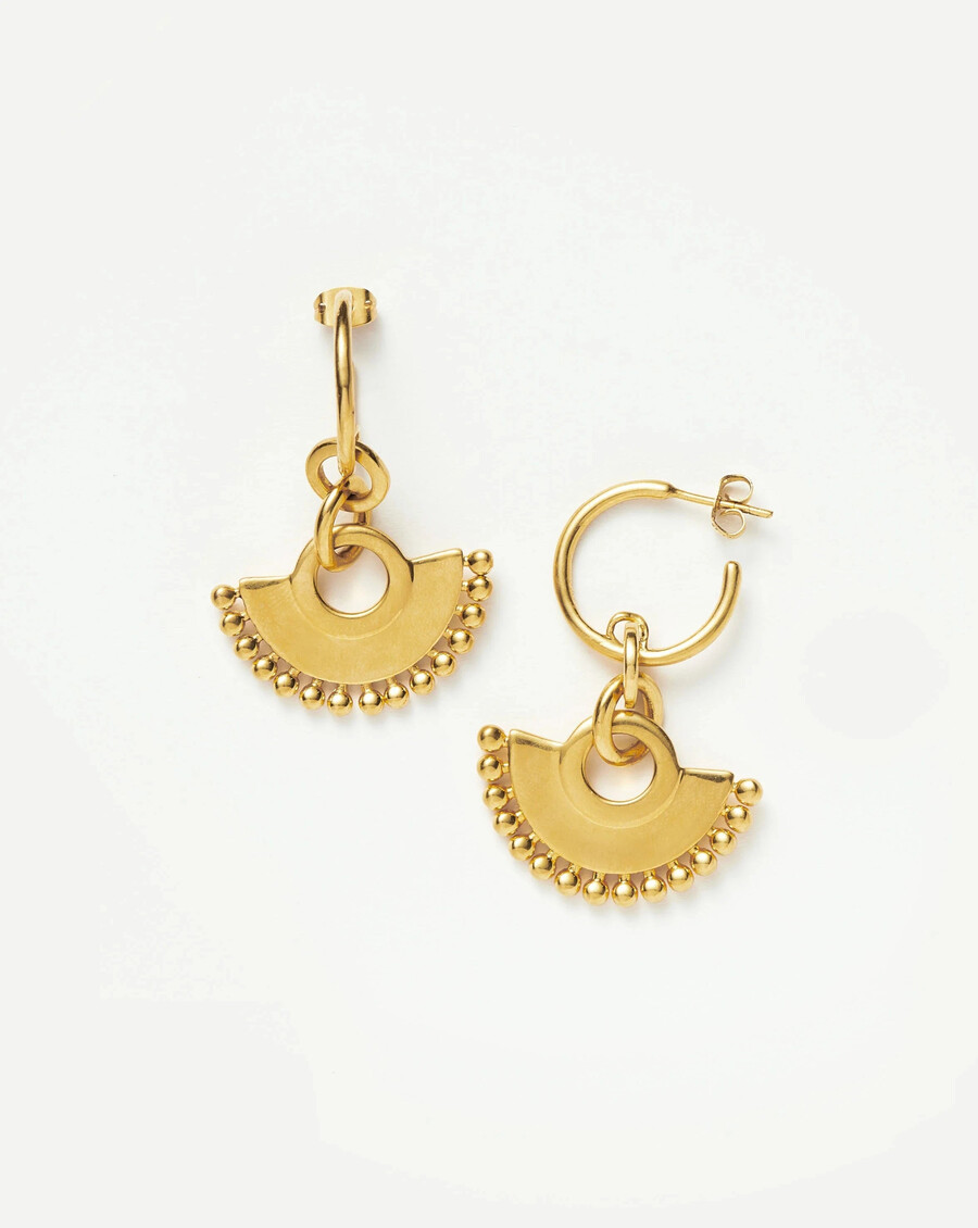 pendientes de aro con forma de abanico zenyu