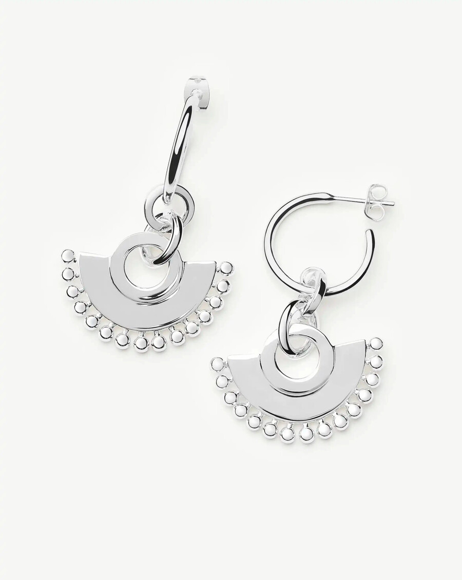 pendientes de aro con forma de abanico zenyu