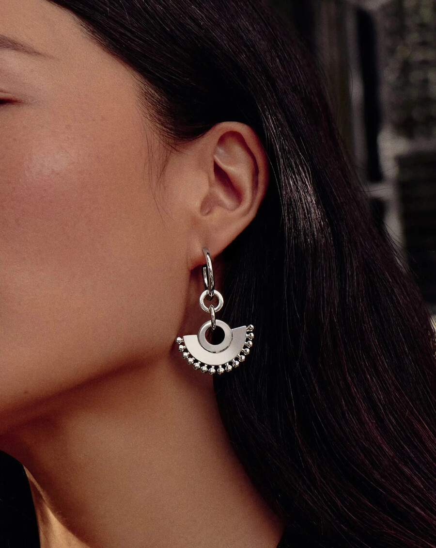 pendientes de aro con forma de abanico zenyu