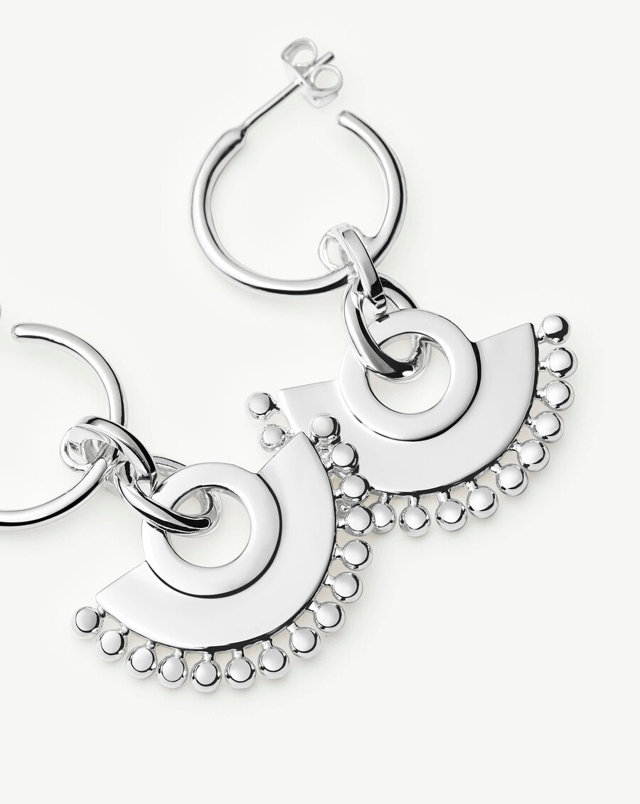 pendientes de aro con forma de abanico zenyu