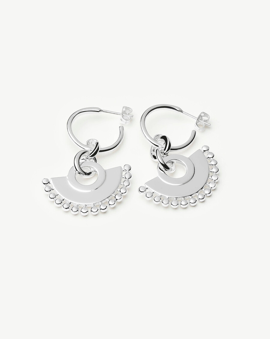 pendientes de aro con forma de abanico zenyu