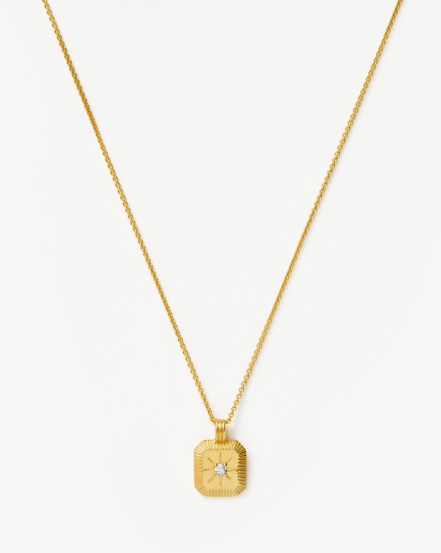 collar con colgante de piedra natal de abril