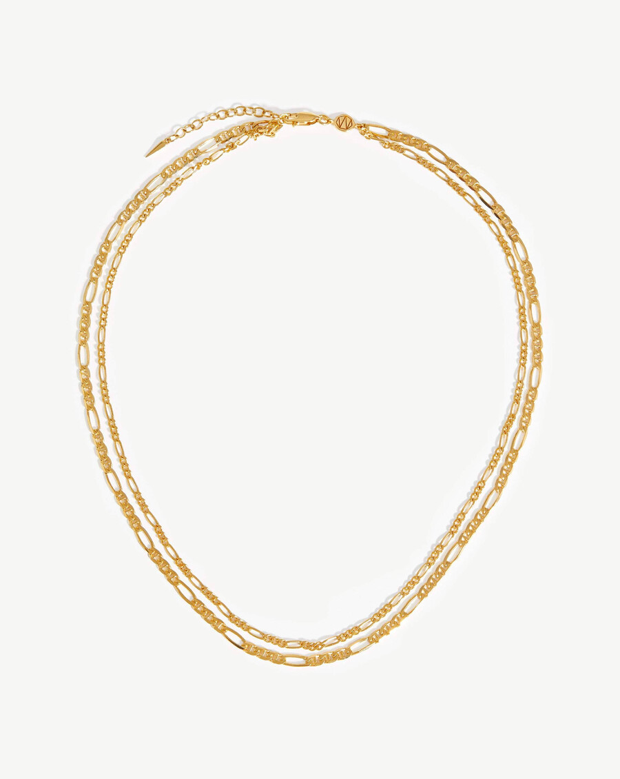 collar de doble cadena filia - oro vermeil de 18 quilates