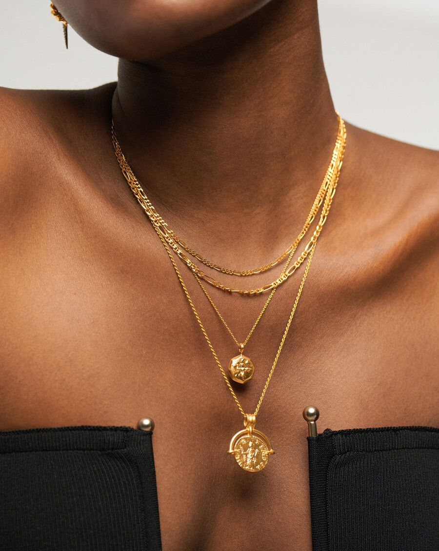 collar de doble cadena filia - oro vermeil de 18 quilates