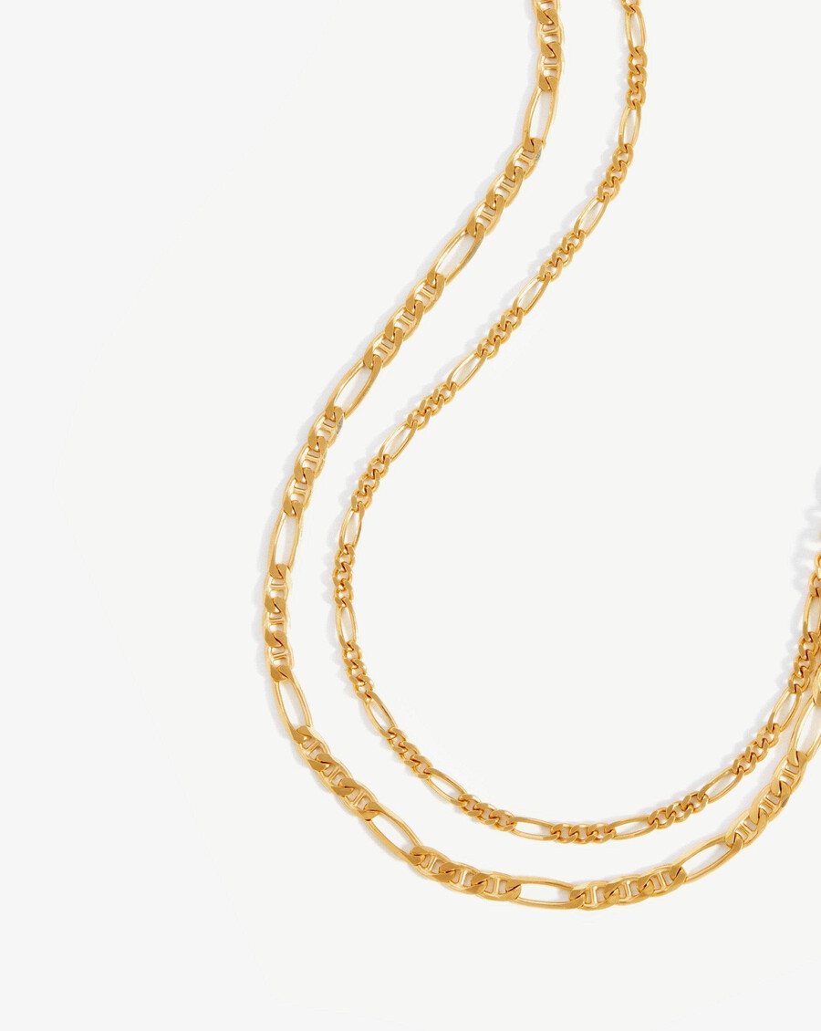 collar de doble cadena filia - oro vermeil de 18 quilates