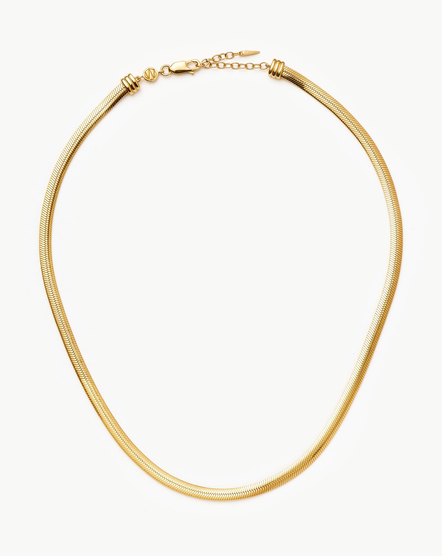 collar de cadena de serpiente plana