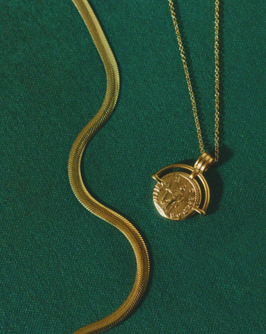 collar de cadena de serpiente plana