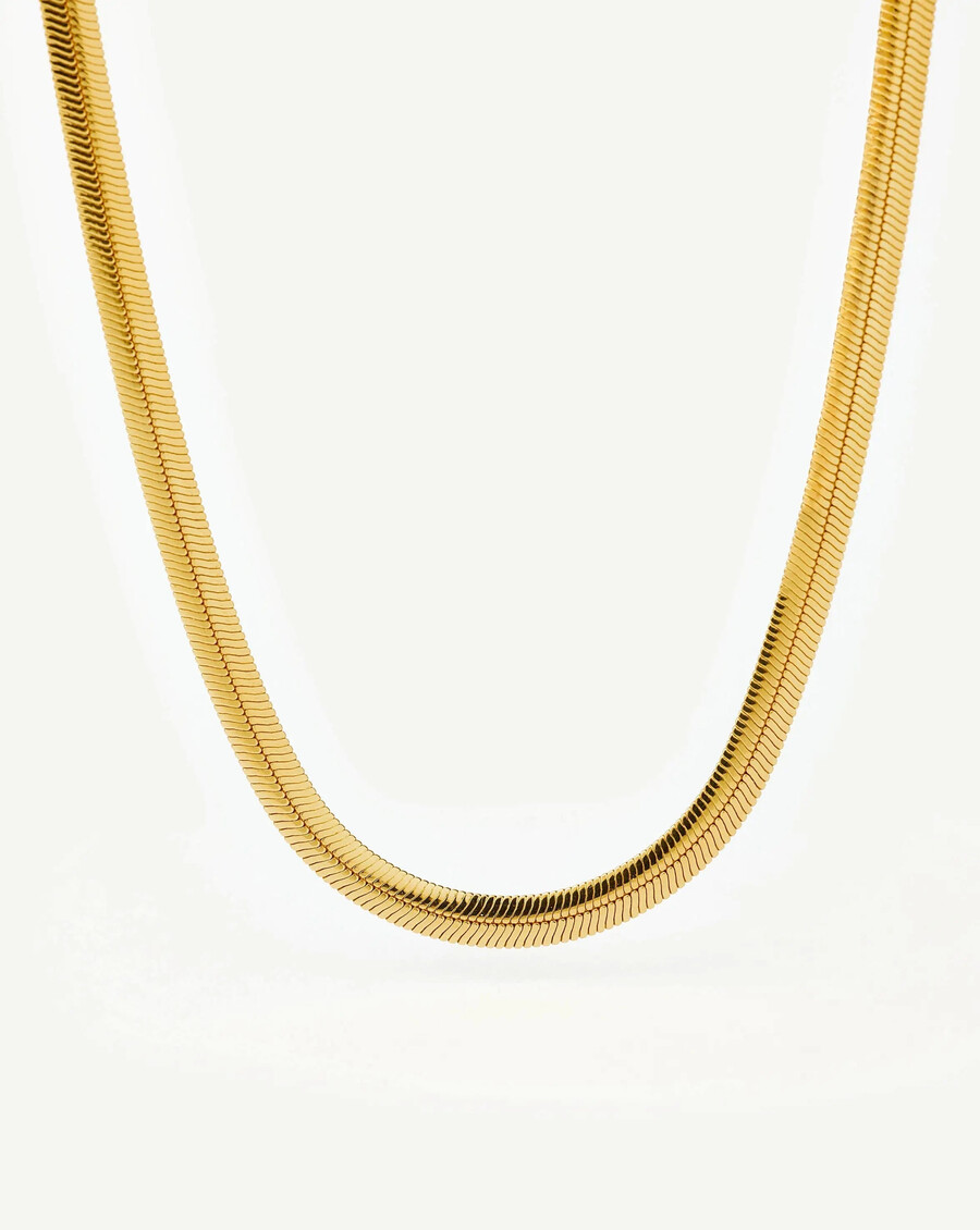collar de cadena de serpiente plana