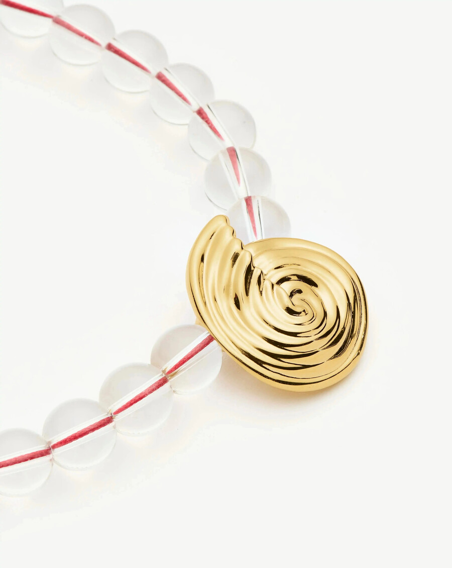 collar con colgante de cuentas de piedras preciosas en espiral