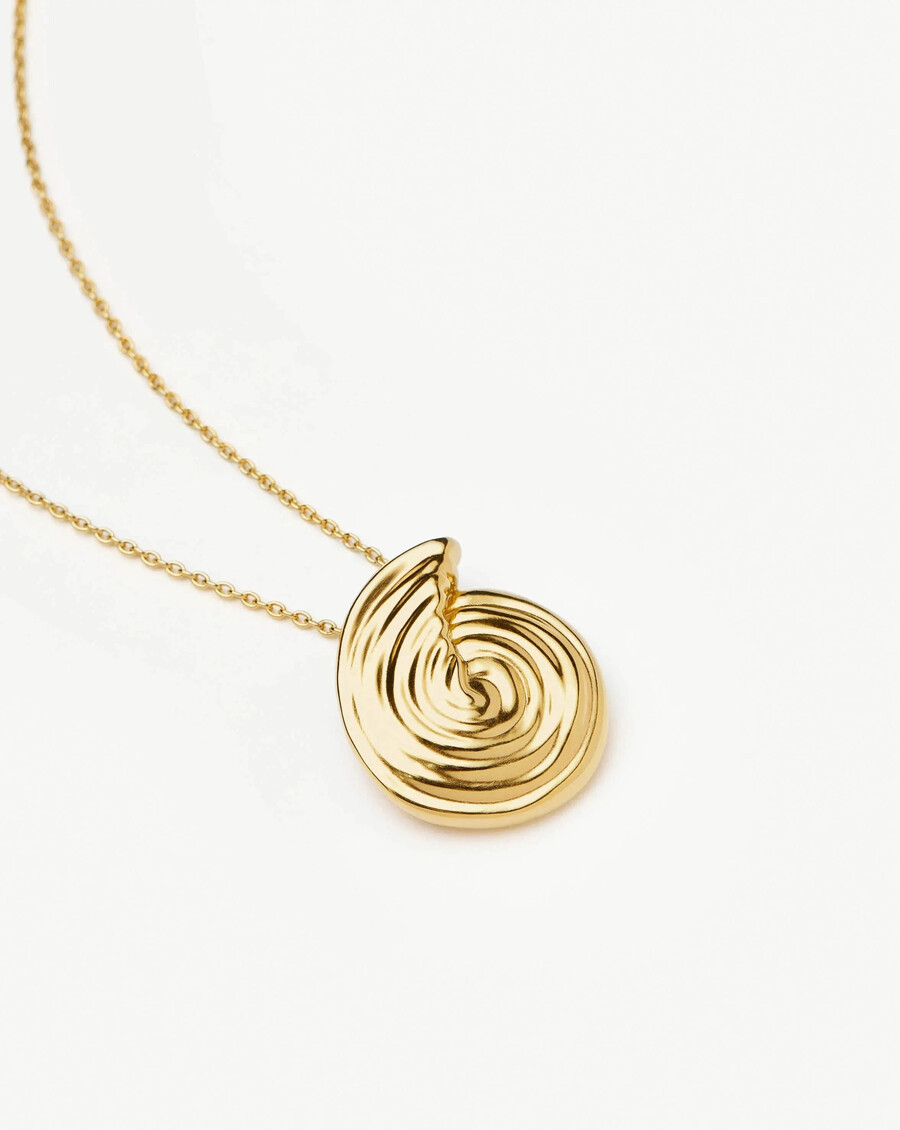 collar con colgante grande en espiral