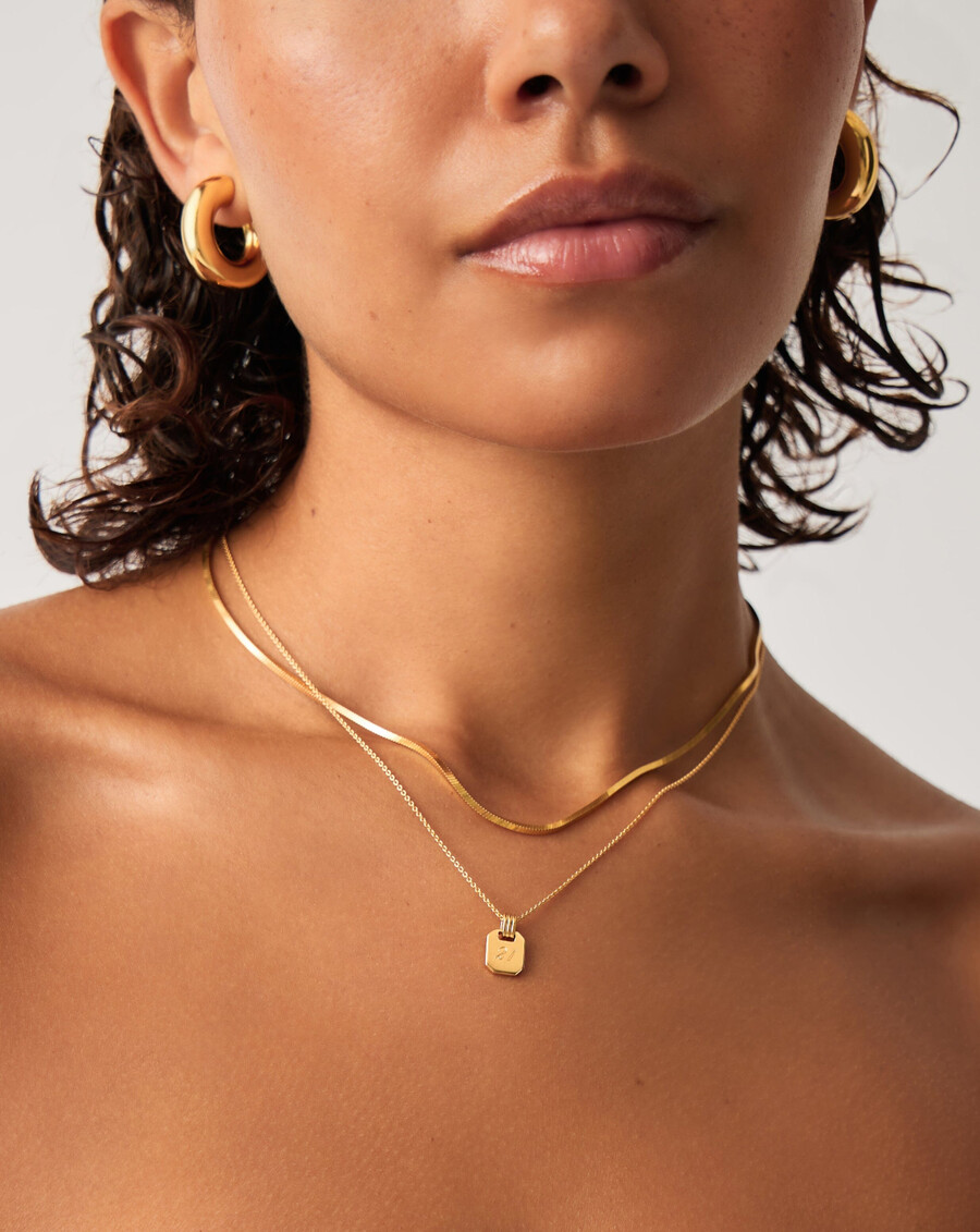 collar con colgante de etiqueta pequeña grabable
