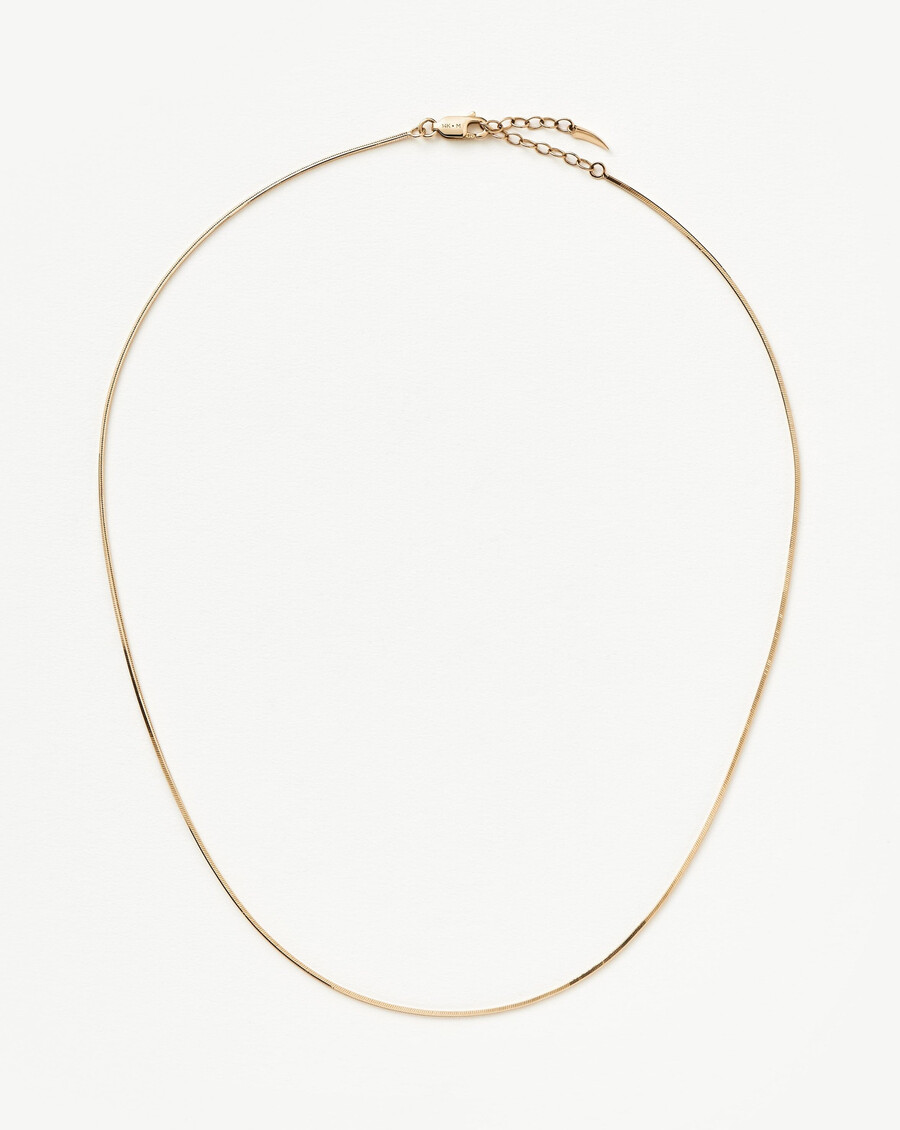 collar de cadena de serpiente cuadrada fina
