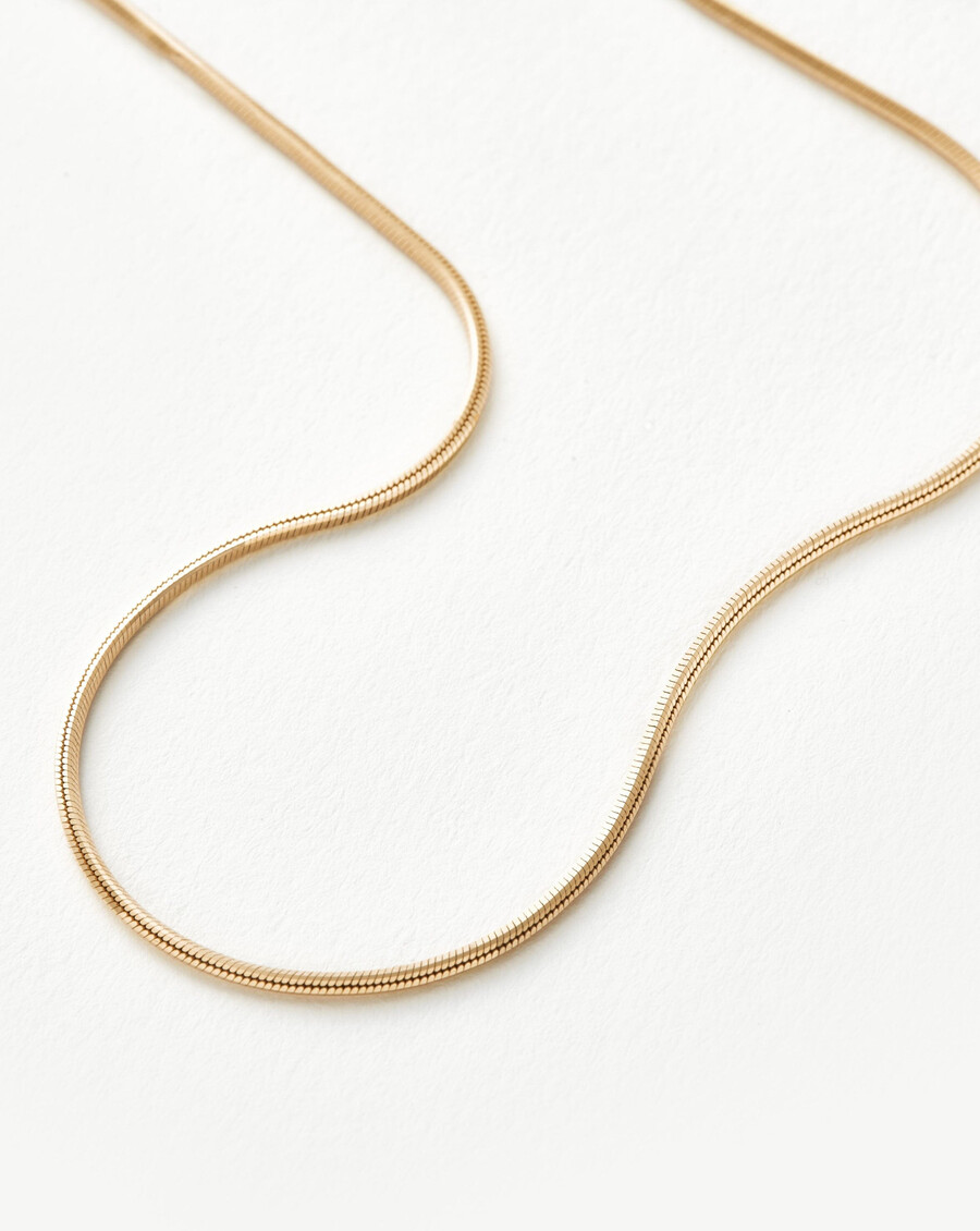 collar de cadena de serpiente cuadrada fina
