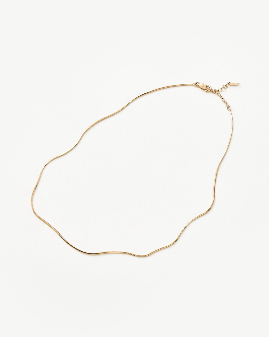 collar de cadena de serpiente cuadrada fina