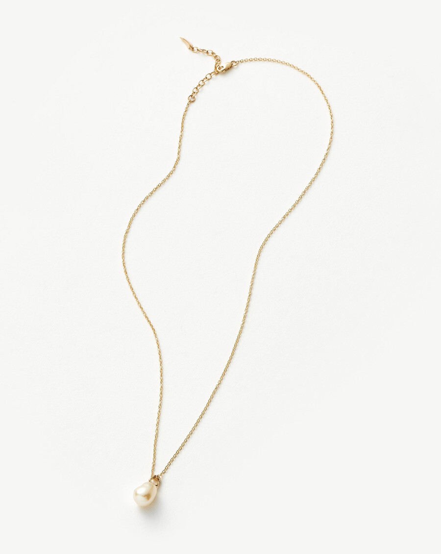 collar con colgante orgánico de perla barroca fina