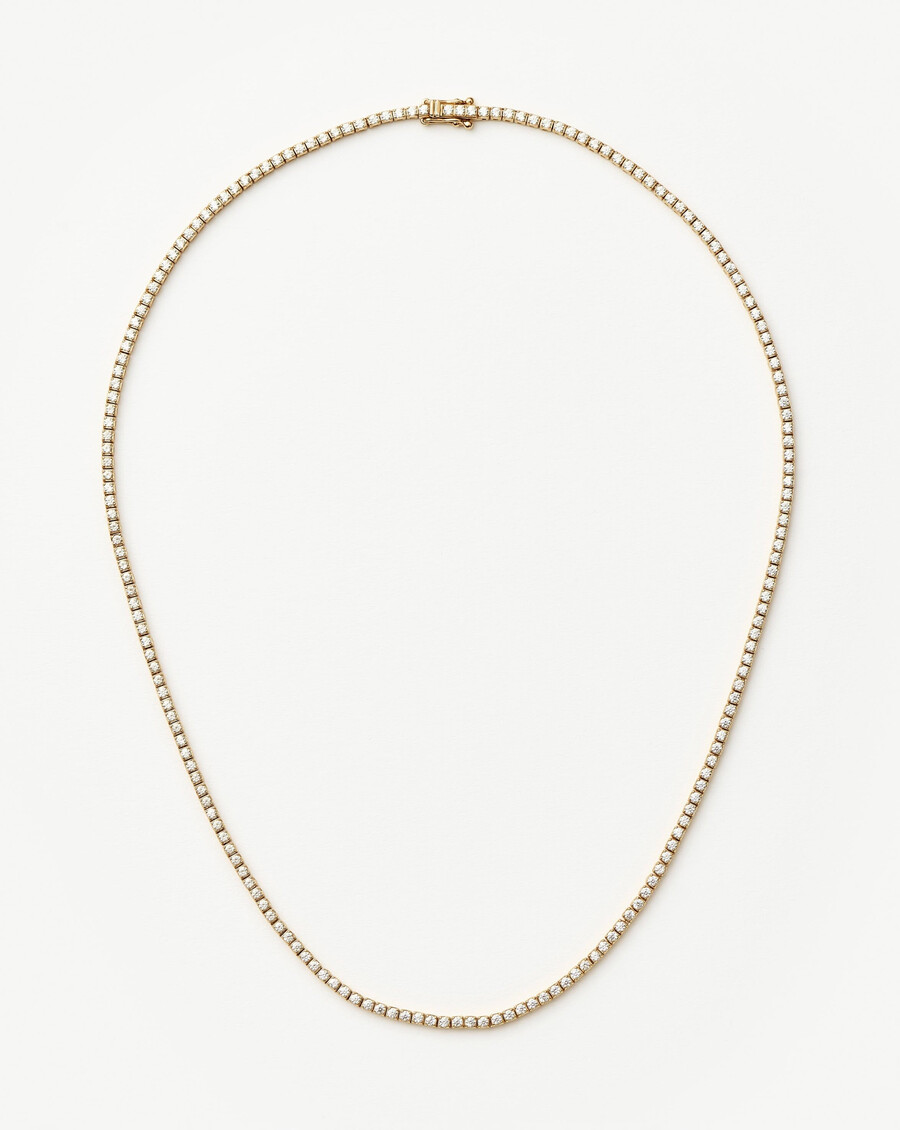 collar de tenis con diamantes en oro macizo de 14 k