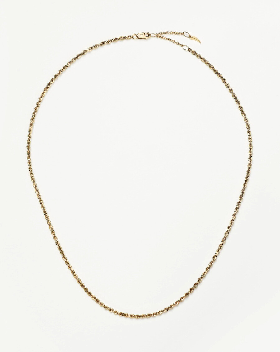 collar clásico fino de cadena de cuerda