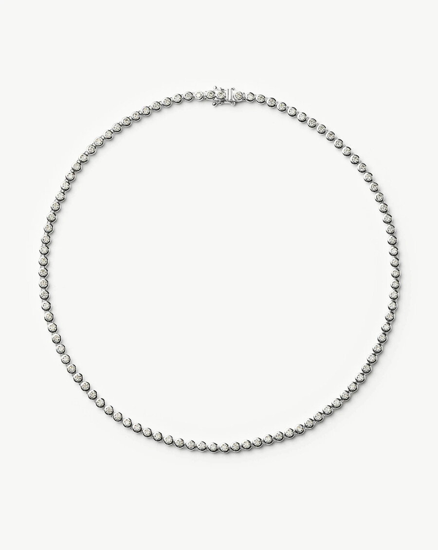 collar redondo de tenis - plata