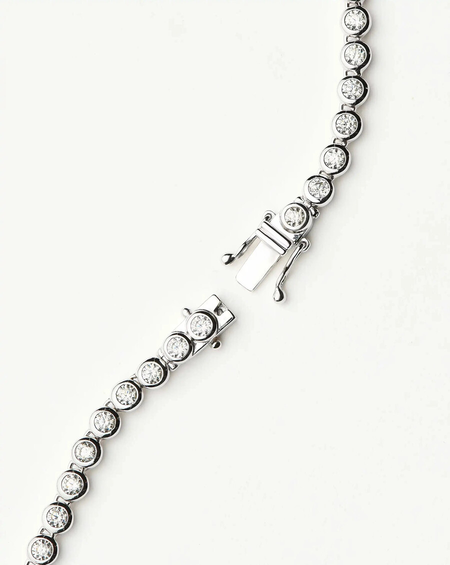 collar redondo de tenis - plata