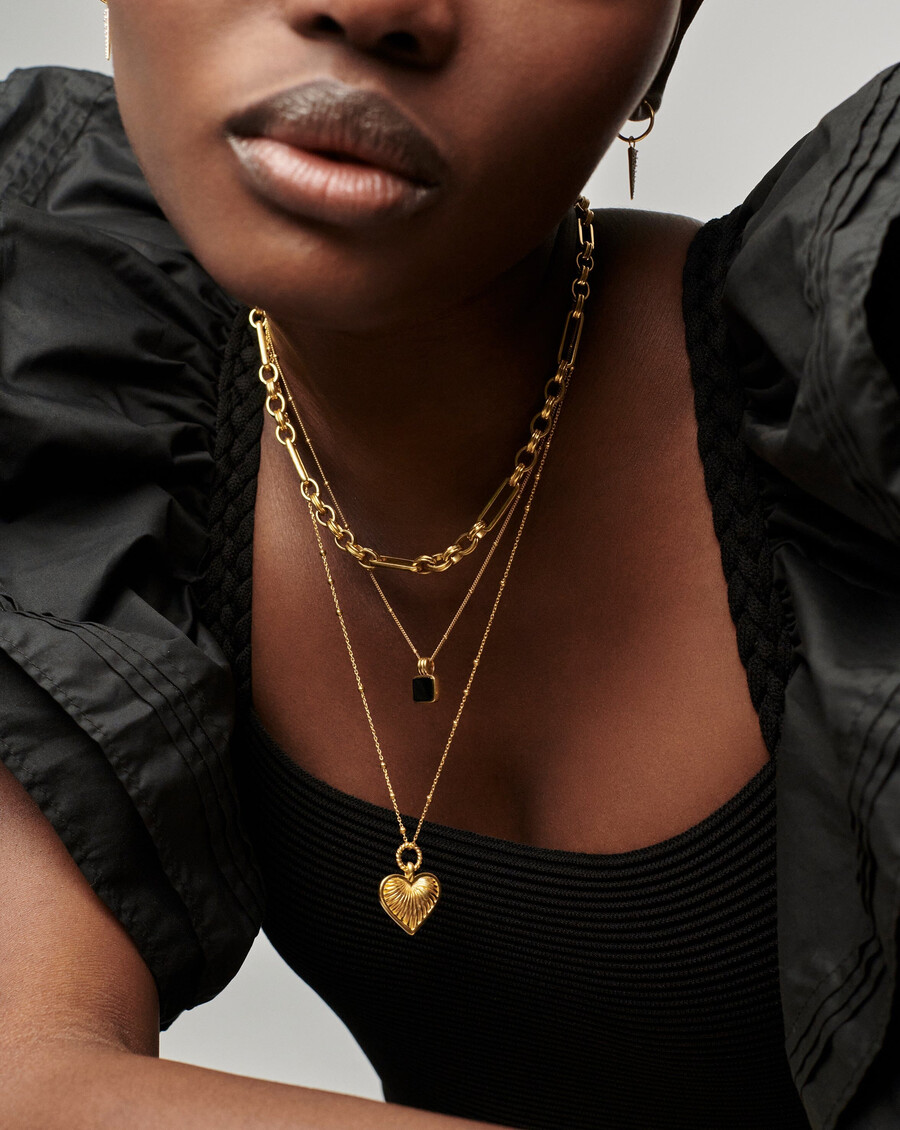 collar de cadena axiom - chapado en oro de 18 quilates