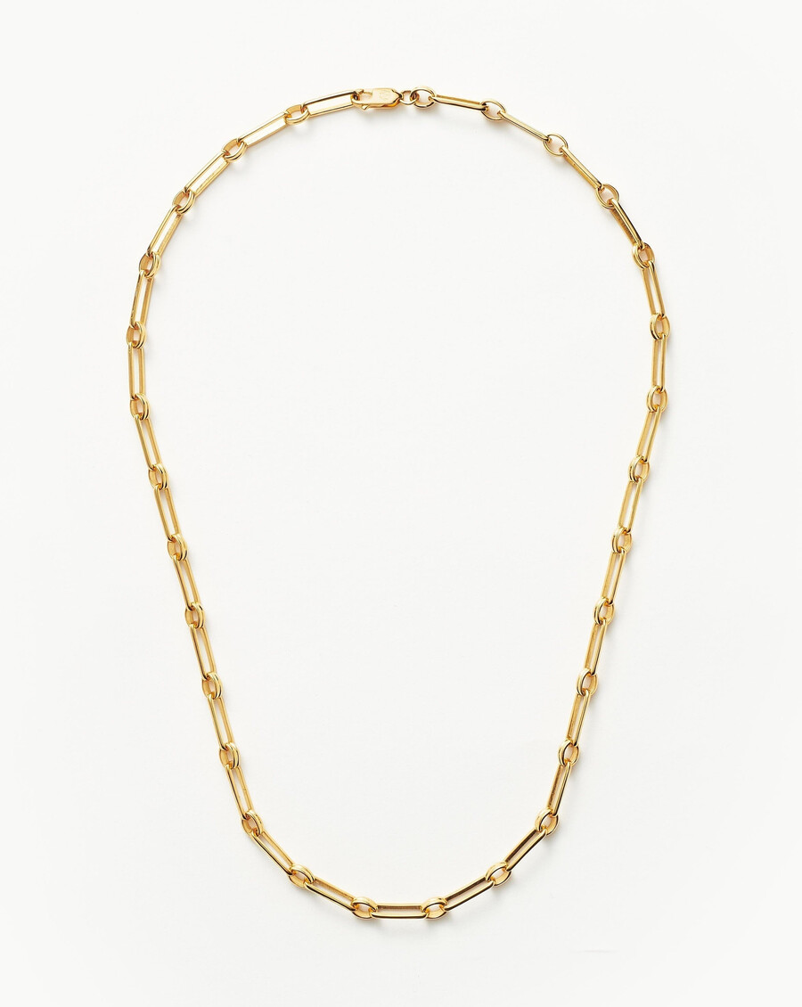 collar de cadena aegis - chapado en oro de 18 k