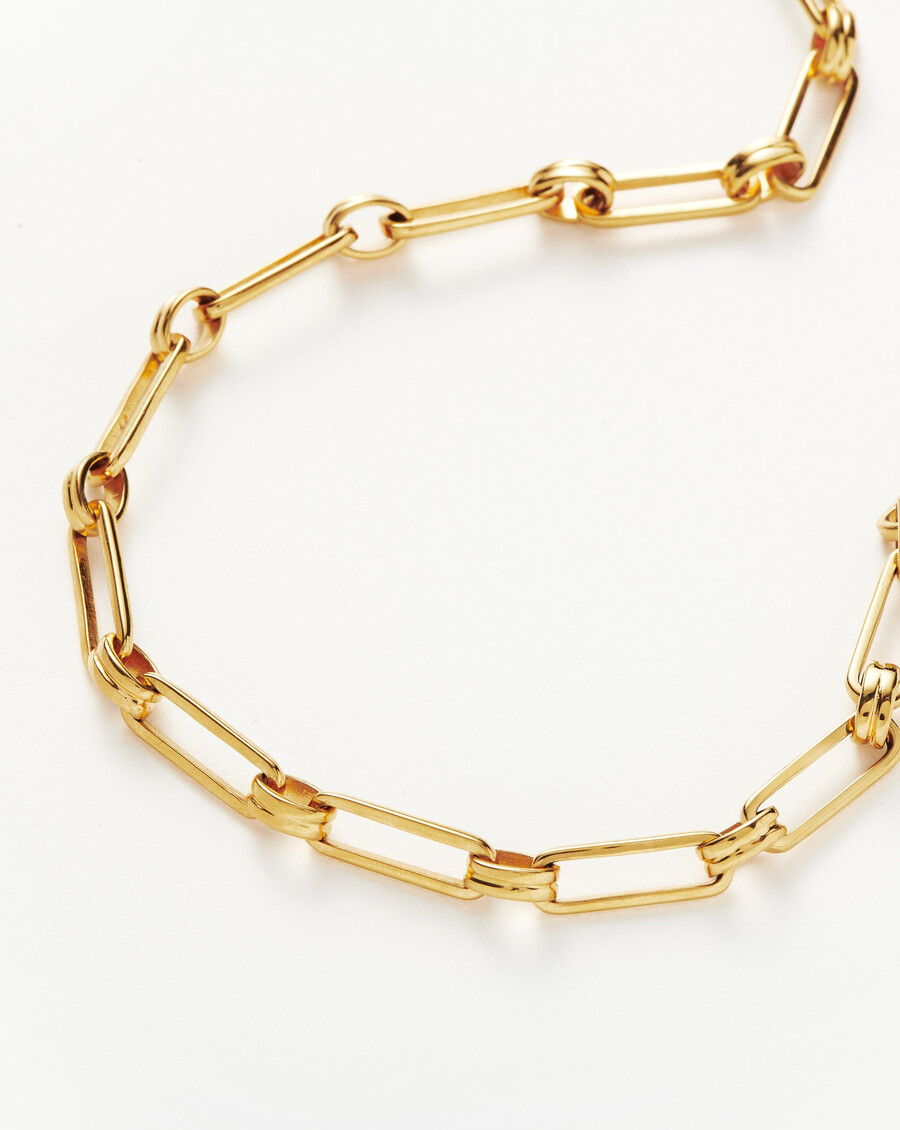 collar de cadena aegis - chapado en oro de 18 k