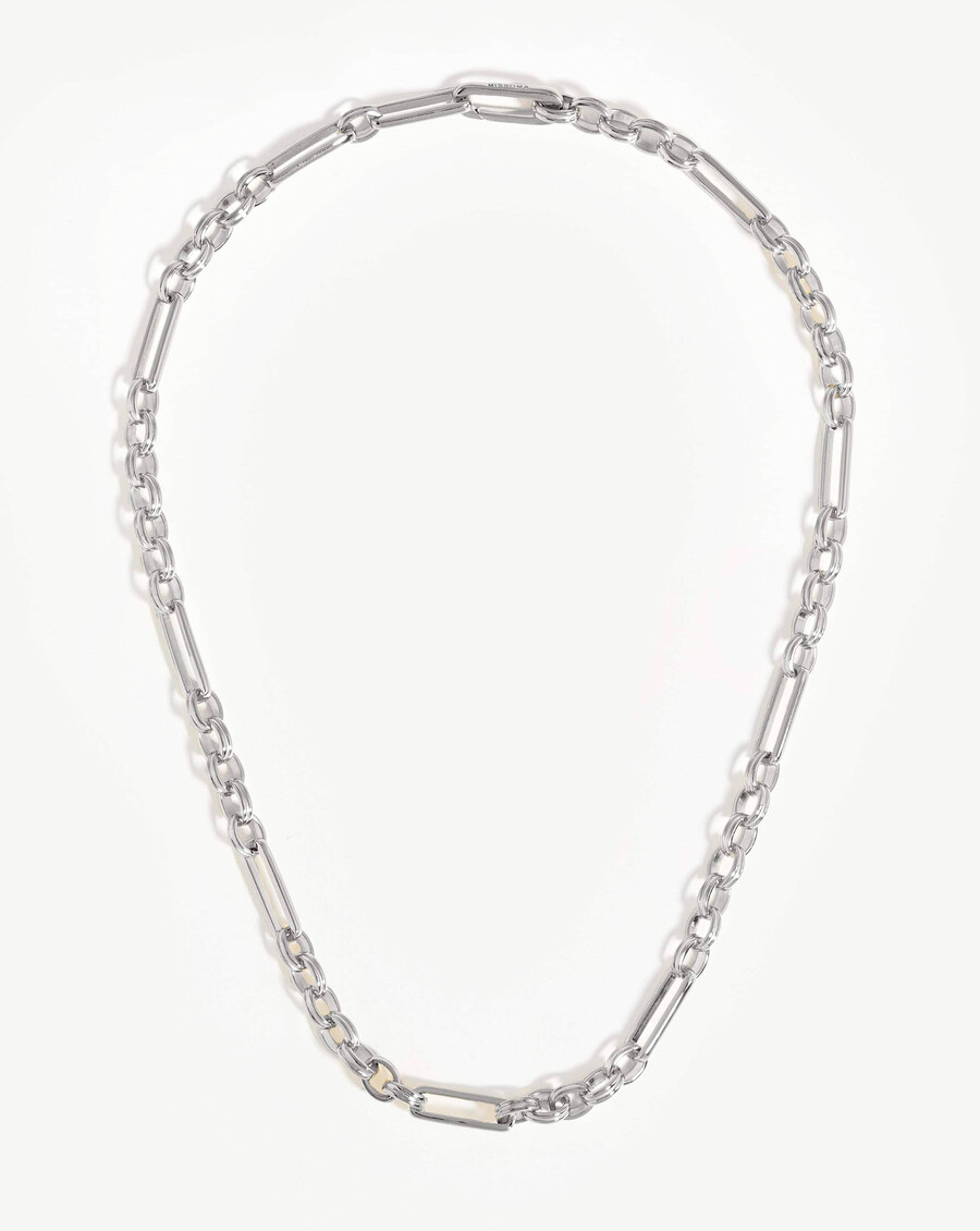 collar de cadena axiom - chapado en plata